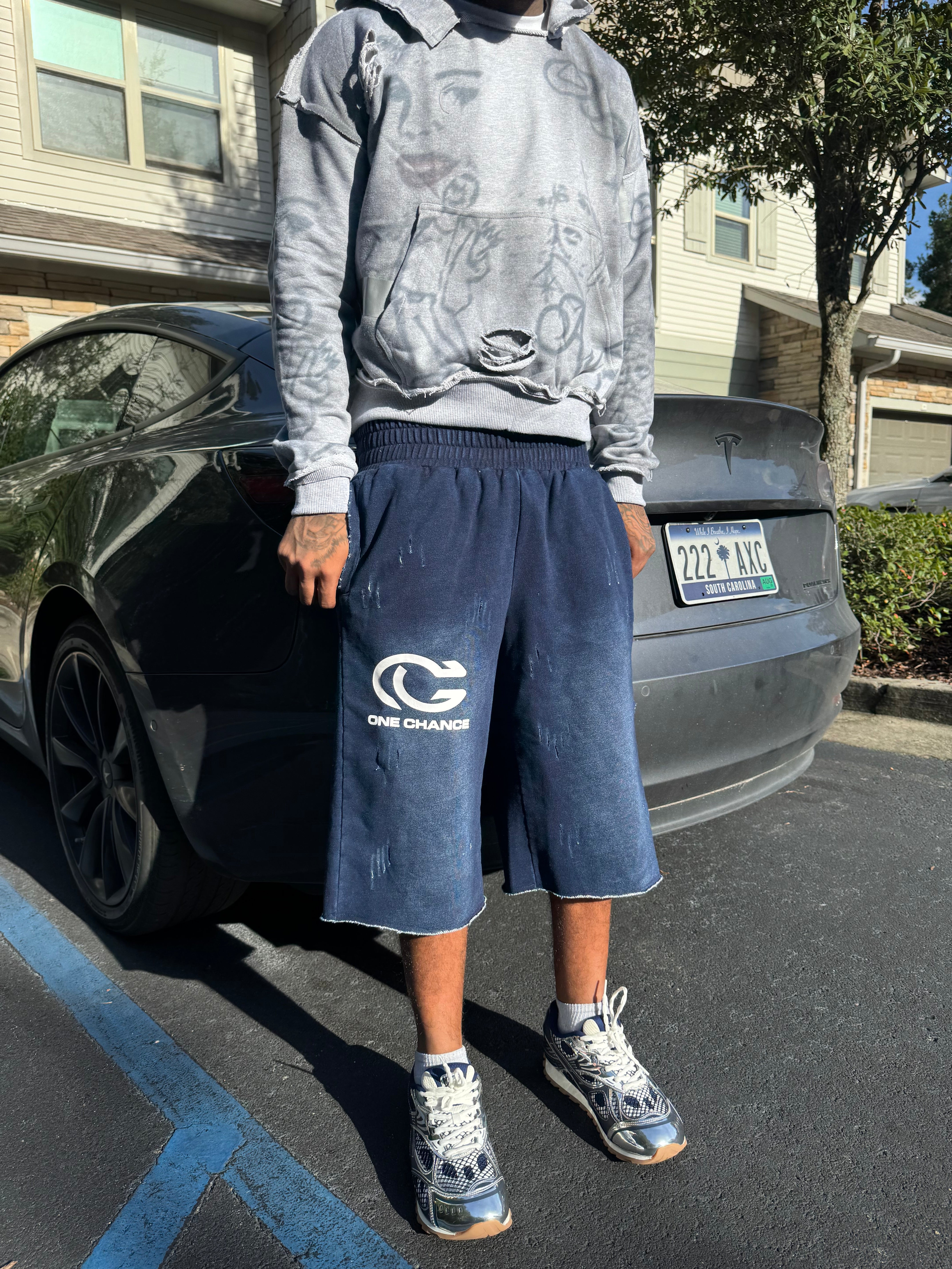 One Chance Navy Shorts